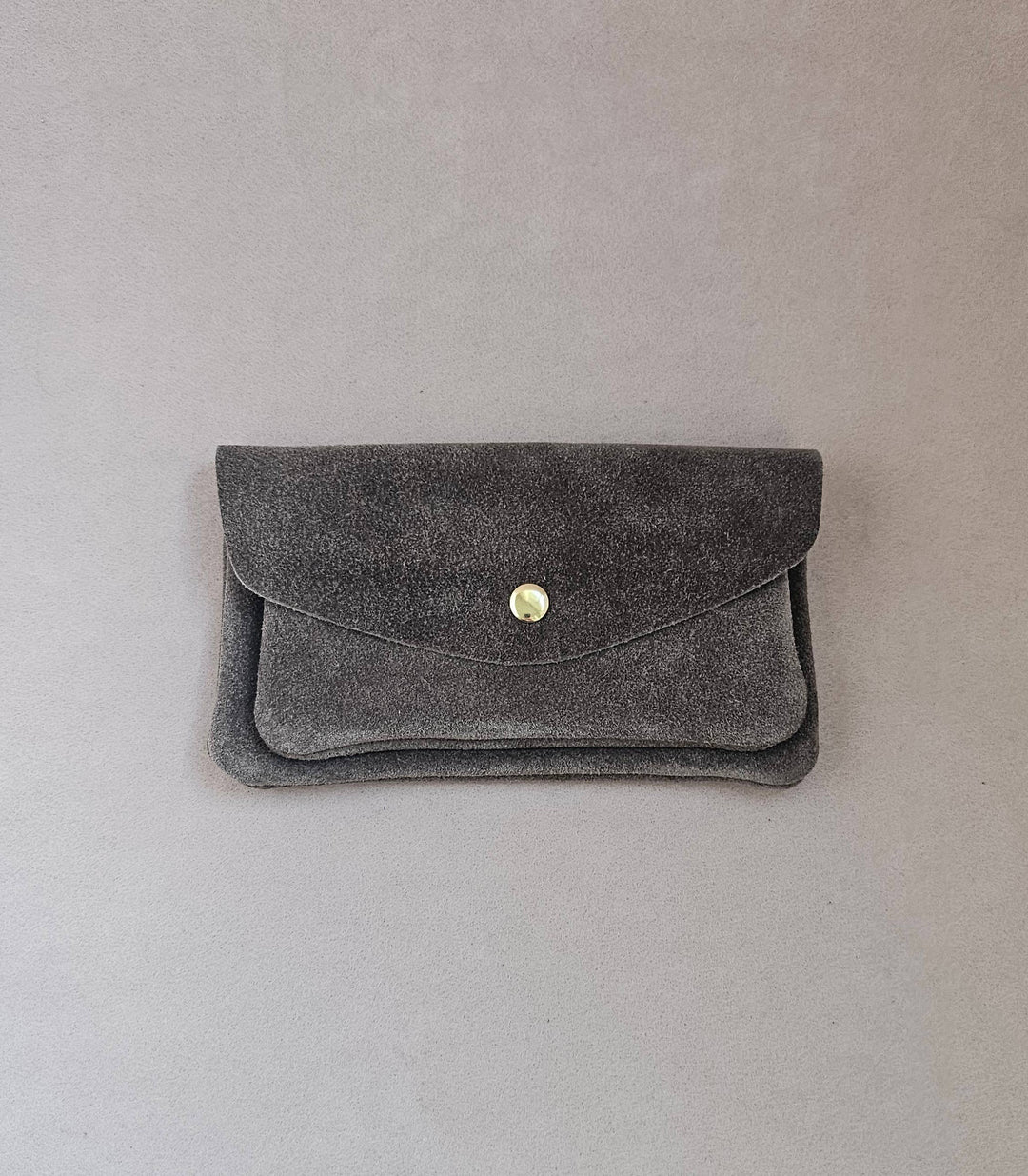 Suede-effect leather pouch - kangaroo: Watermelon