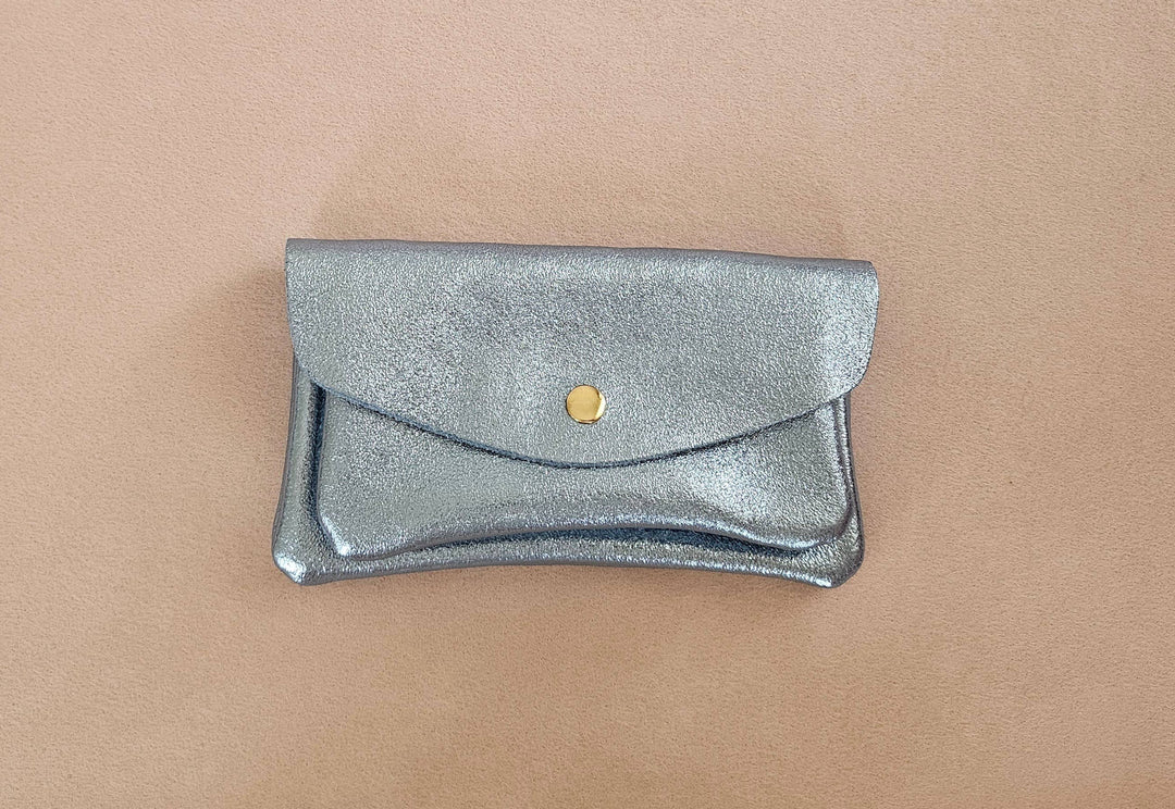 Kangaroo double pocket leather wallet Sky RM37