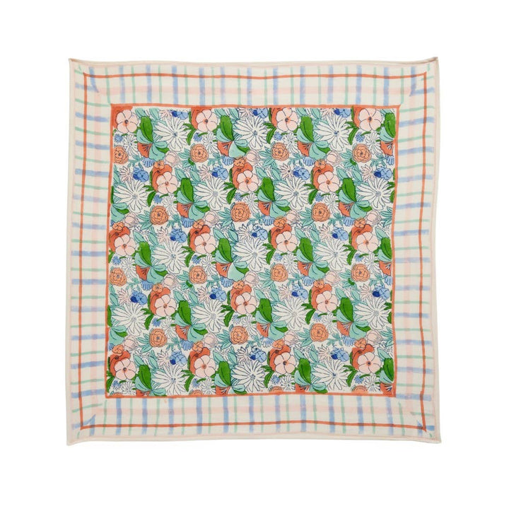 Magic Garden Green Indian Flower Print Scarf BH223