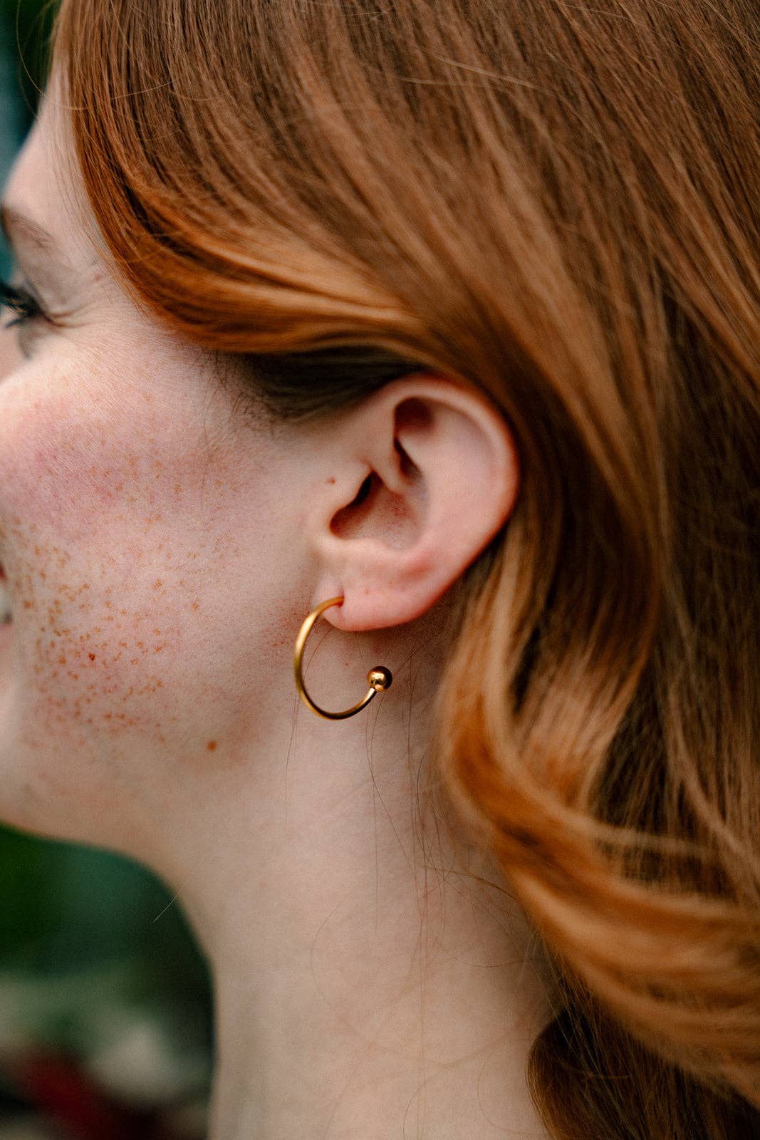 Magnolia Hoops - Alpine Green // Fall, Gold, Earrings