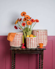 Load image into Gallery viewer, SAHIHI: Red Check Woven Storage Basket