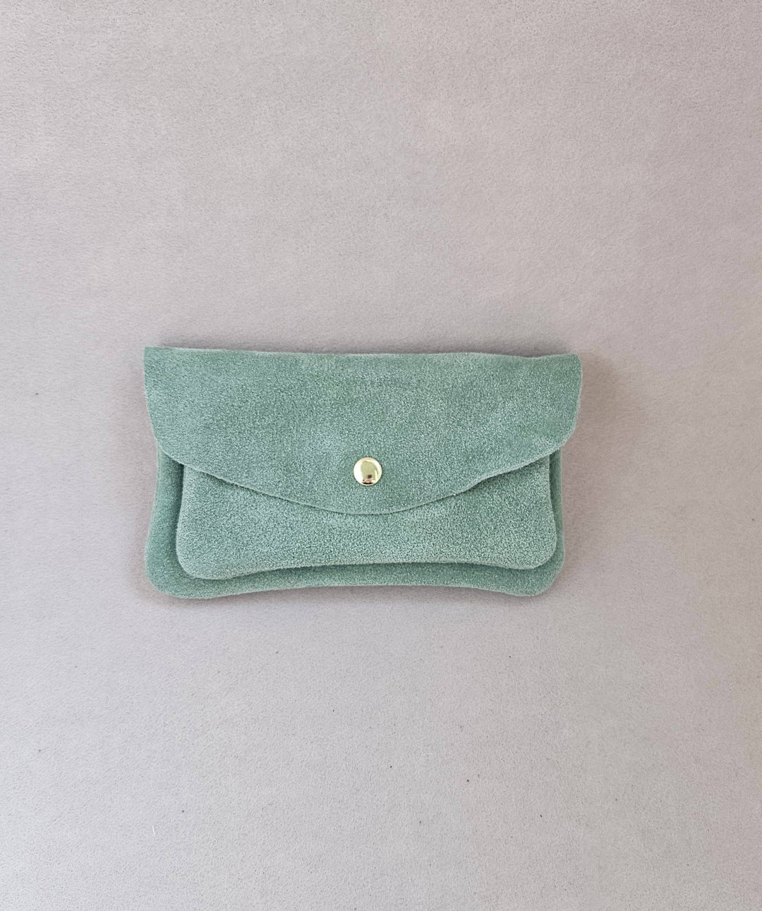 Suede-effect leather pouch - kangaroo: Nude