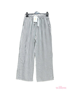 Striped cotton gauze pants