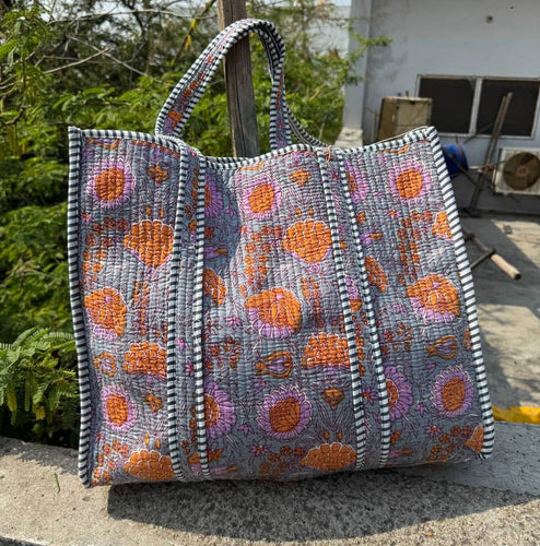 100% Cotton Floral Printed Bags Cotton Quilted Shoulder Bags
