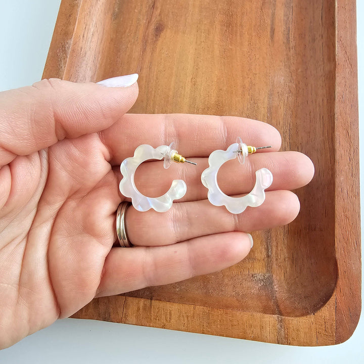Flora Mini Hoops - Opalite // Spring, Earrings, Jewelry SSF23