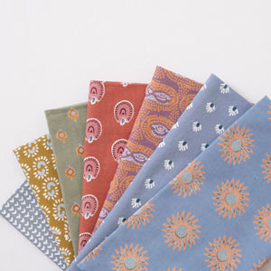 Peacock Dark Terracotta Block Printed Napkins - set of 4