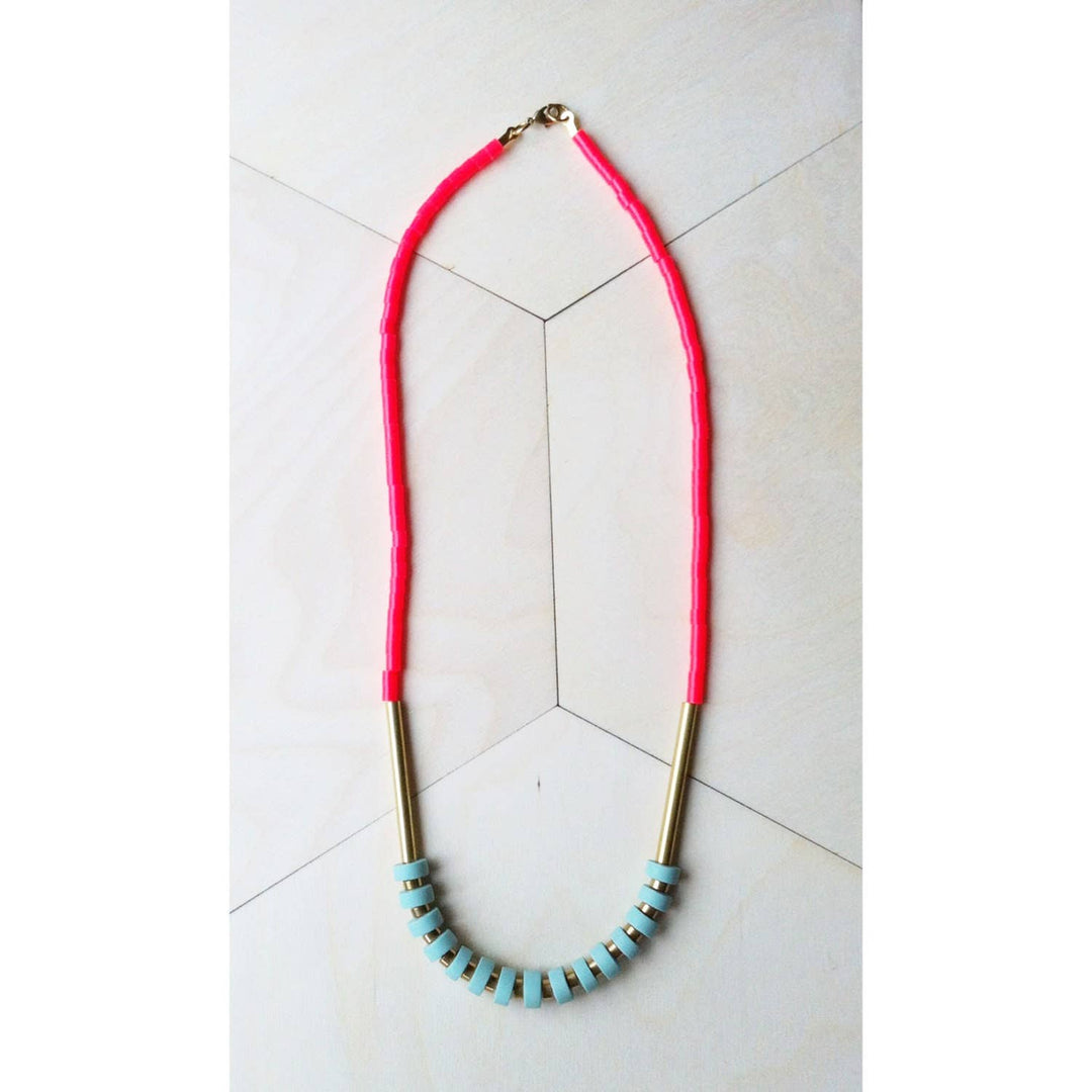 Heishi and Coral Necklace LAN83