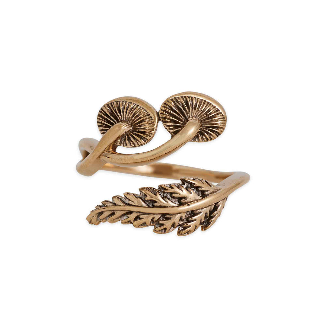 Mushroom and Fern Bypass Ring