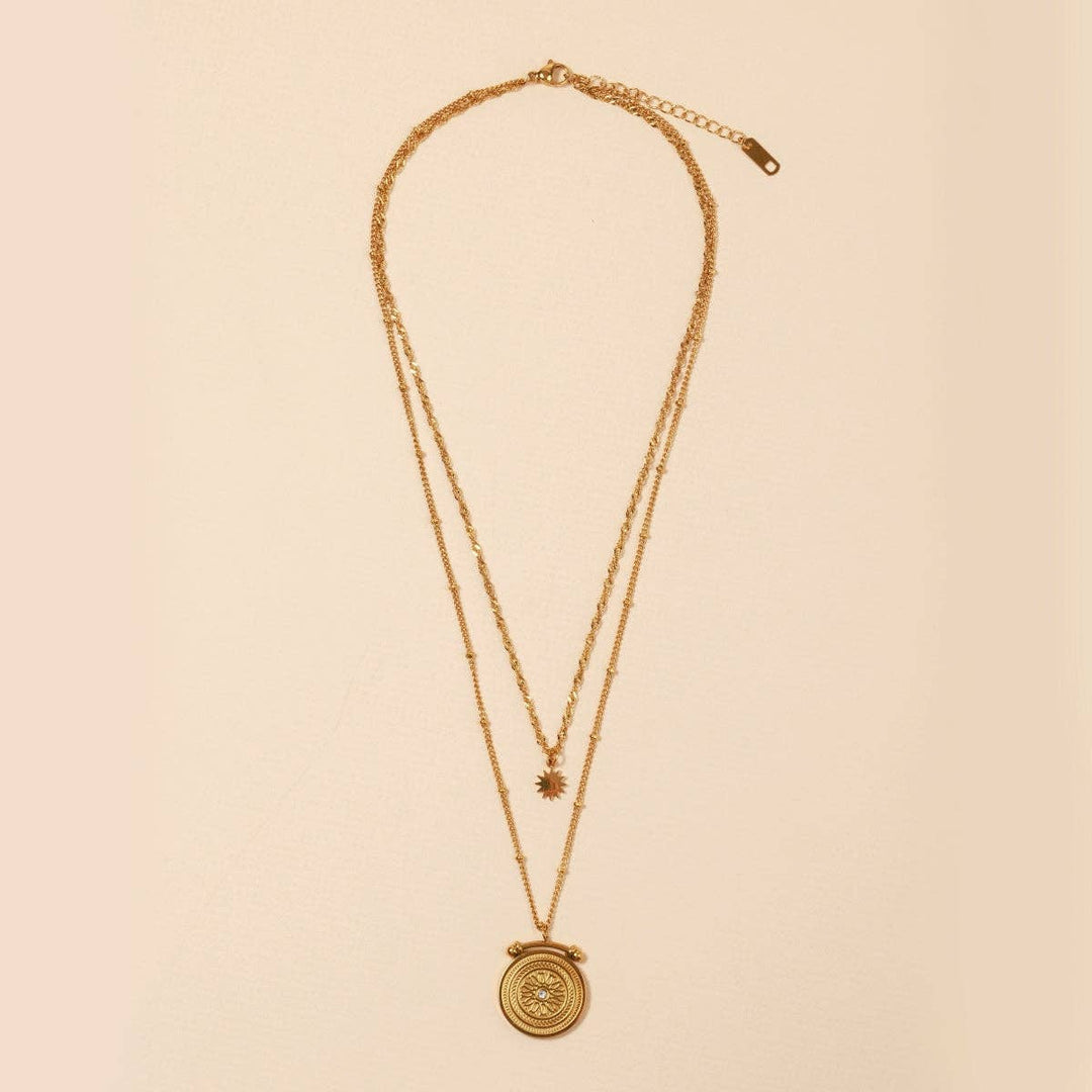 18K Gold Plated Stainless Steel Layered Necklace FRN23