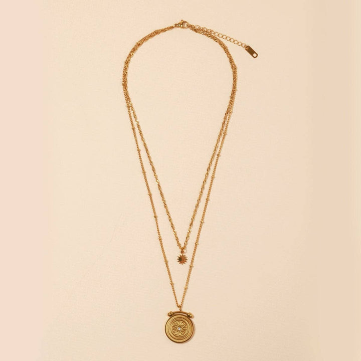 18K Gold Plated Stainless Steel Layered Necklace FRN23
