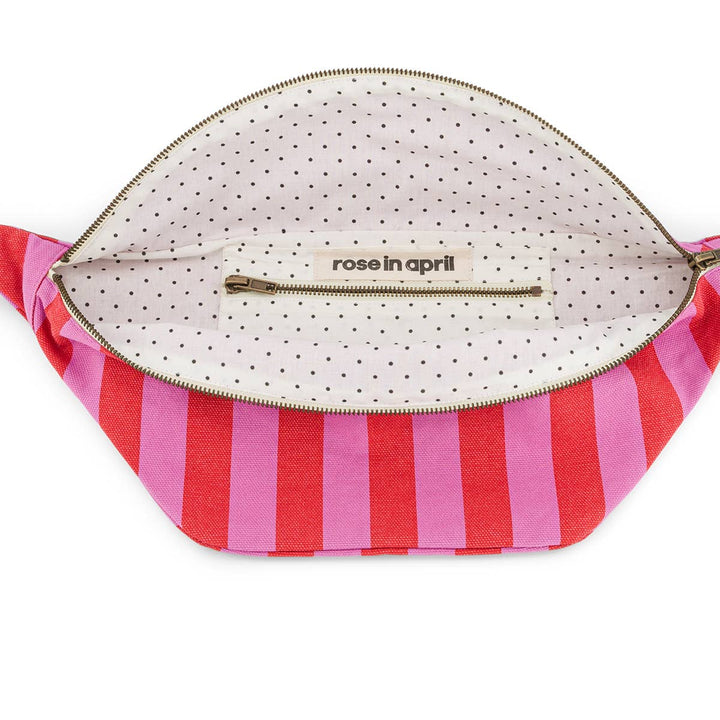 WOMEN BUM BAG STRIPES ORCHID / TOMATO
