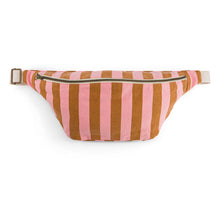 Load image into Gallery viewer, WOMEN BUM BAG STRIPES CARAMEL / STRAWBERRY