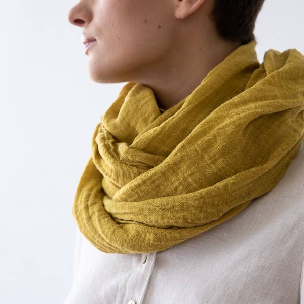 Linen Scarf Mustard Garza LM222