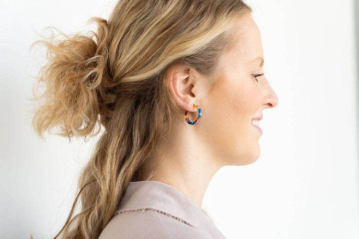 Cam Mini Hoops - Fiesta // Jewelry, Earrings, Best Seller, Gift SS524