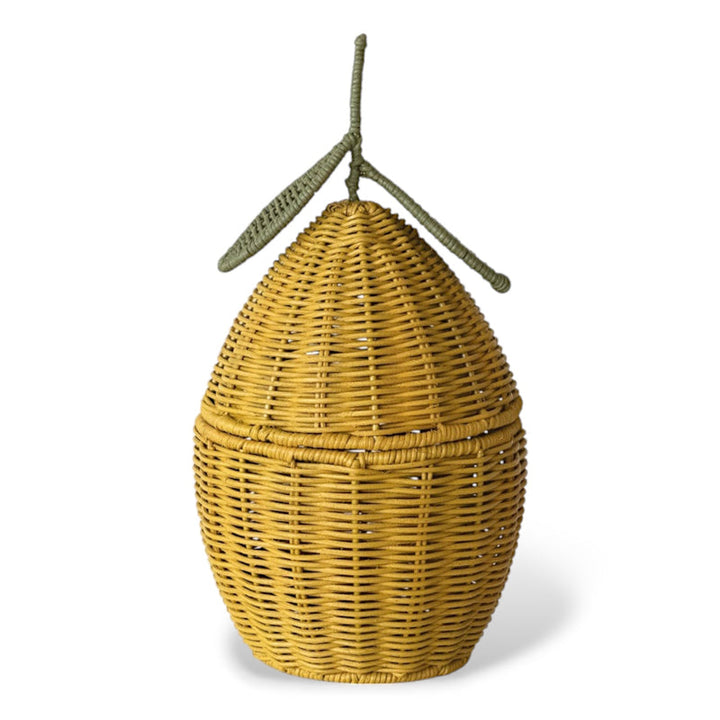 Rattan lemon shaped basket