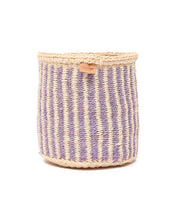 Load image into Gallery viewer, UMEME: Lavender Pinstripe Woven Storage Basket