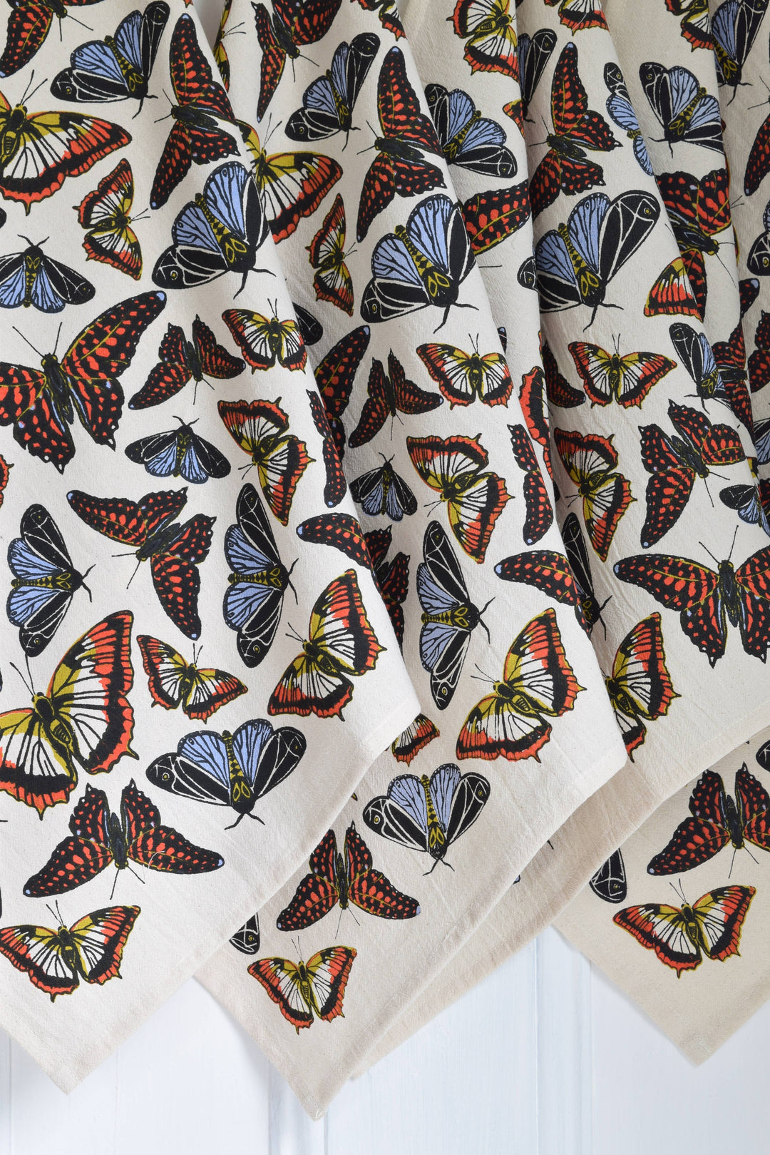 Organic Cotton Butterfly Napkins - 20" x 20" - Blue Orange HH874