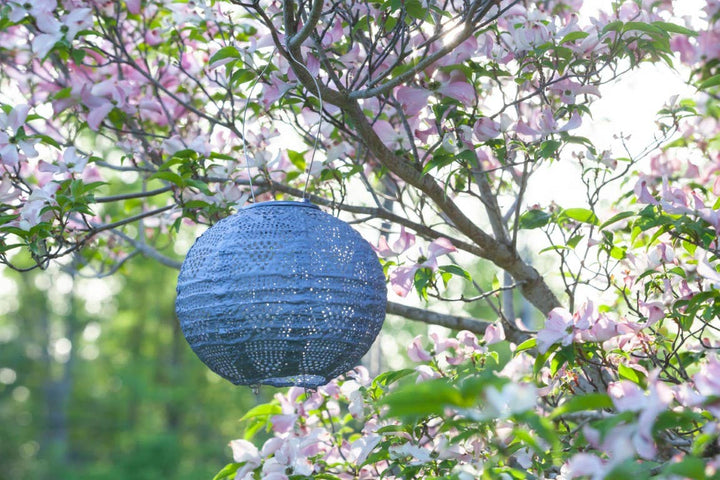 Stella Globe 8" Solar Lantern - Metallic Blue