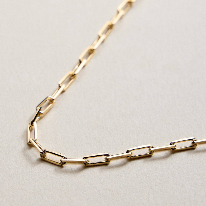 Gold Filled Paperclip Chain Necklace FM997