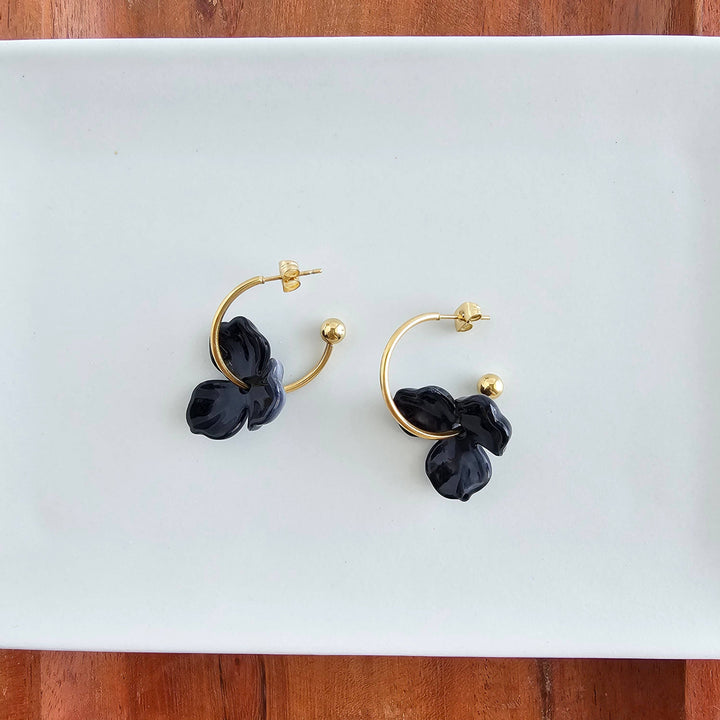 Magnolia Hoops - Black // Jewelry, Earrings, Fall SS237