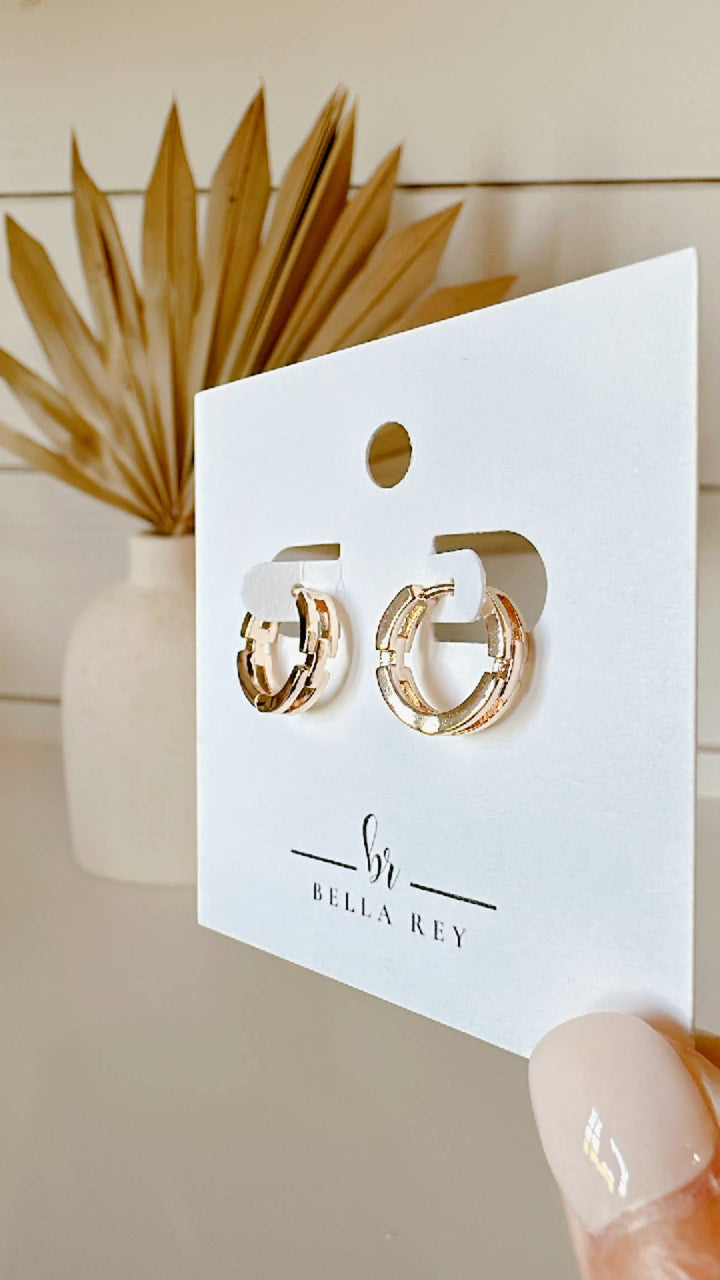 Courtney 18k gold plated hoops -huggies- hypoallergenic BRE45