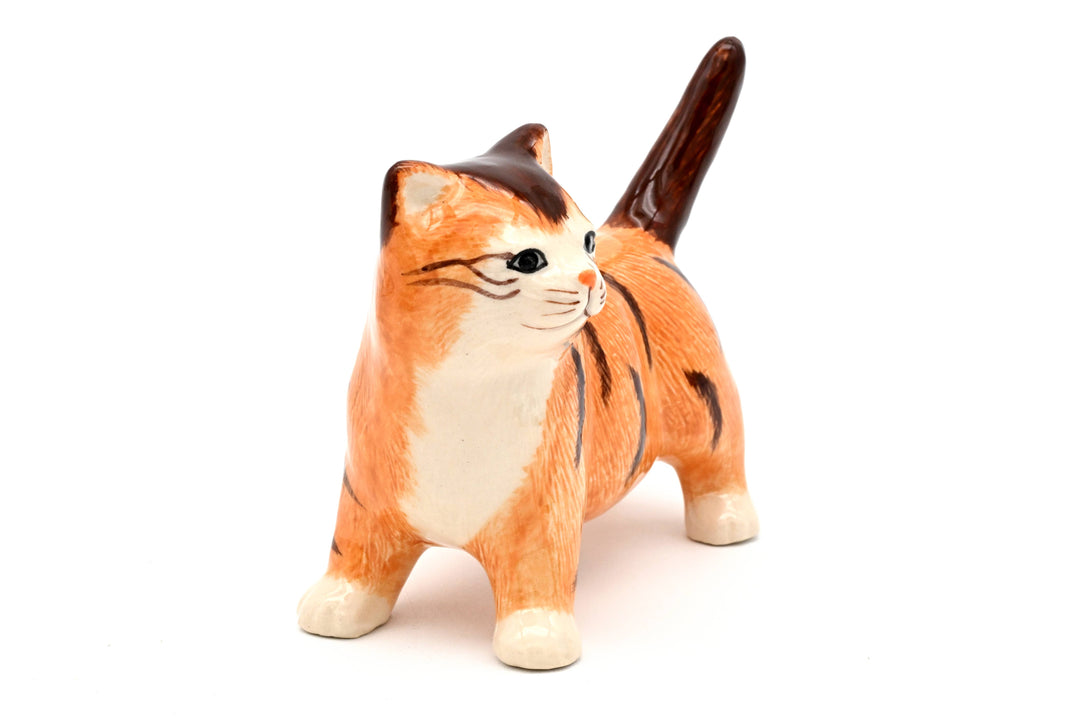MiniL131 Decorative Miniature Ceramic Tiny L Orange Tabby cat