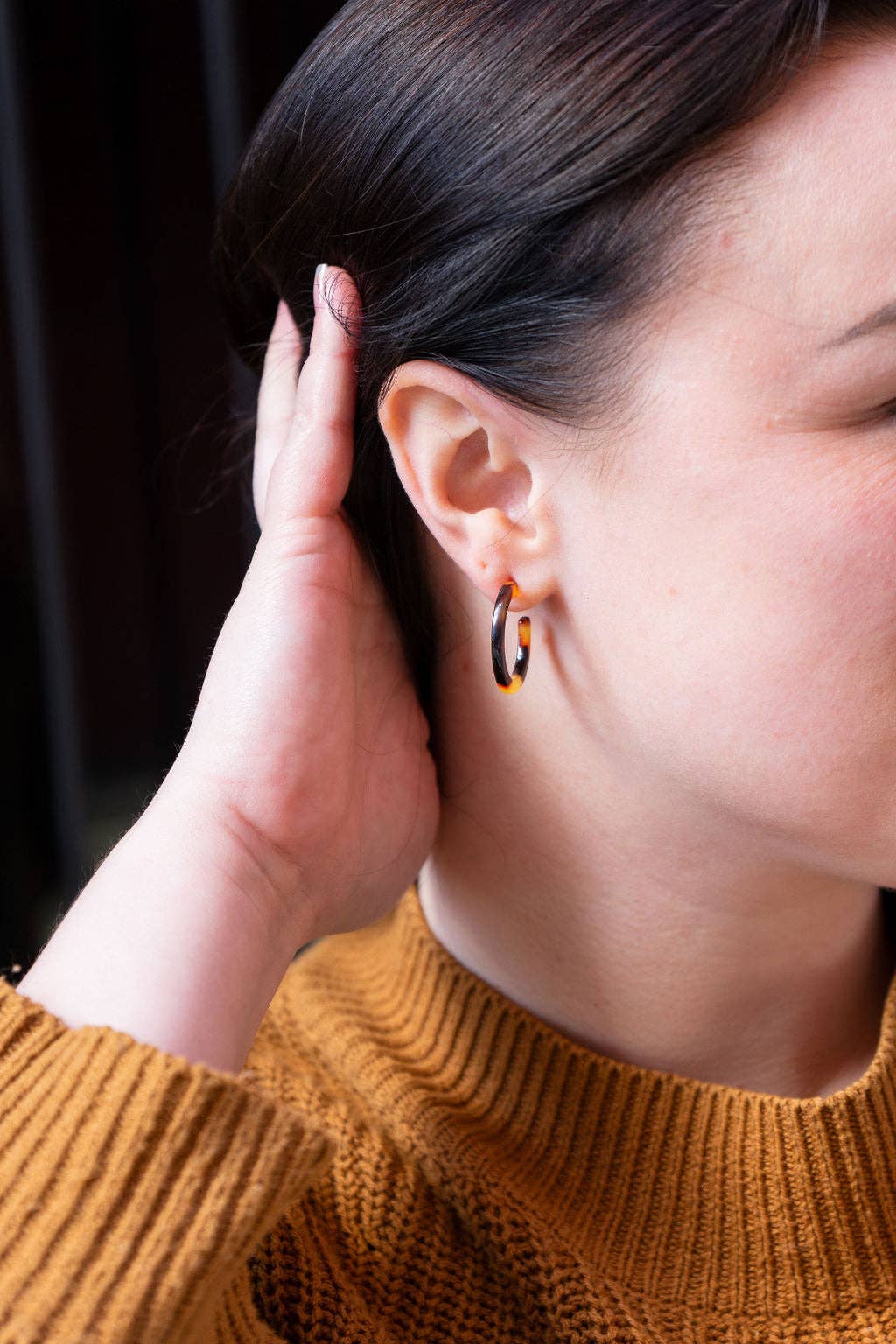 Cam Mini Hoops - Tortoise // Jewelry, Earrings, Fall SS992
