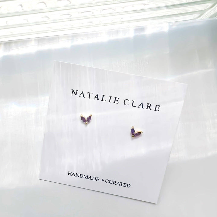 Lilac Winged Earrings NC89