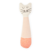 Load image into Gallery viewer, Cotton Knit Baby Rattle Toy - Cat Pink
