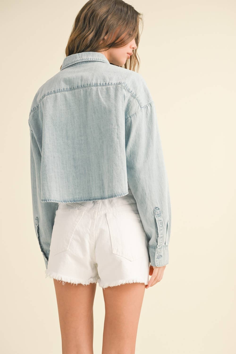 T3859   BUTTONDOWN SHORT BODY DENIM SHIRTS
