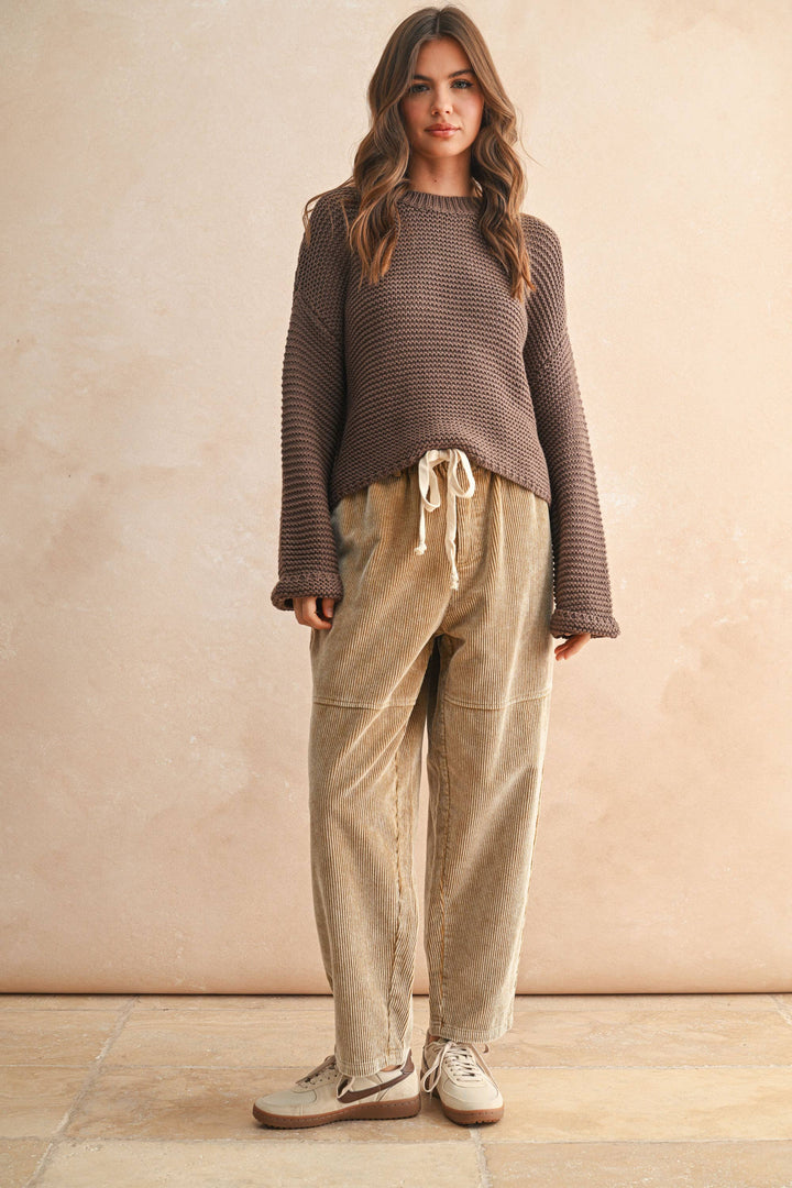 T2694   ROUND NECK SWEATER KNITTED TOP
