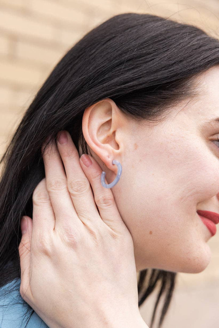 Cam Mini Hoops - Glacier Blue // Jewelry, Earrings SS99