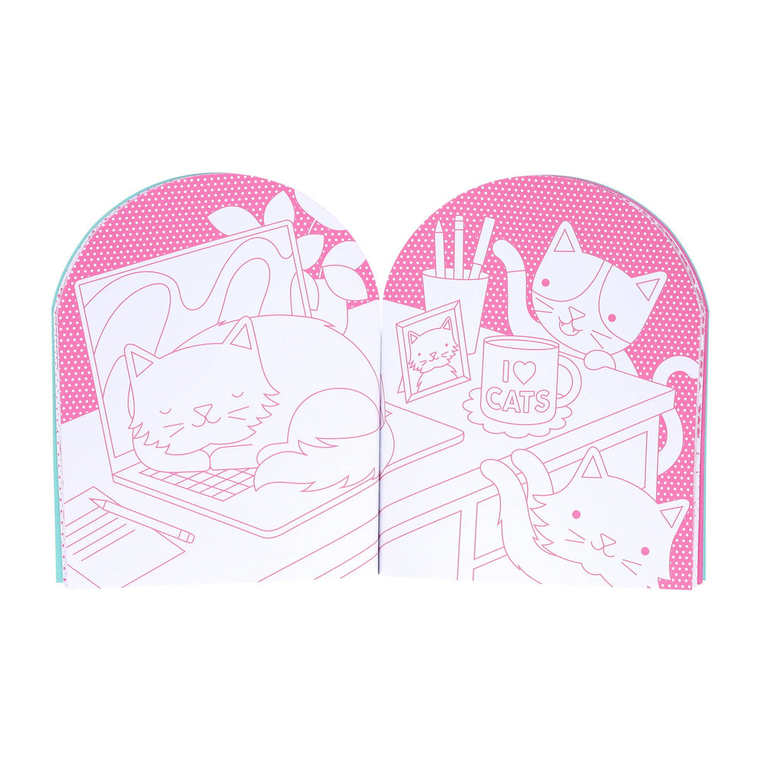 Coloring Book With Stickers: Cats