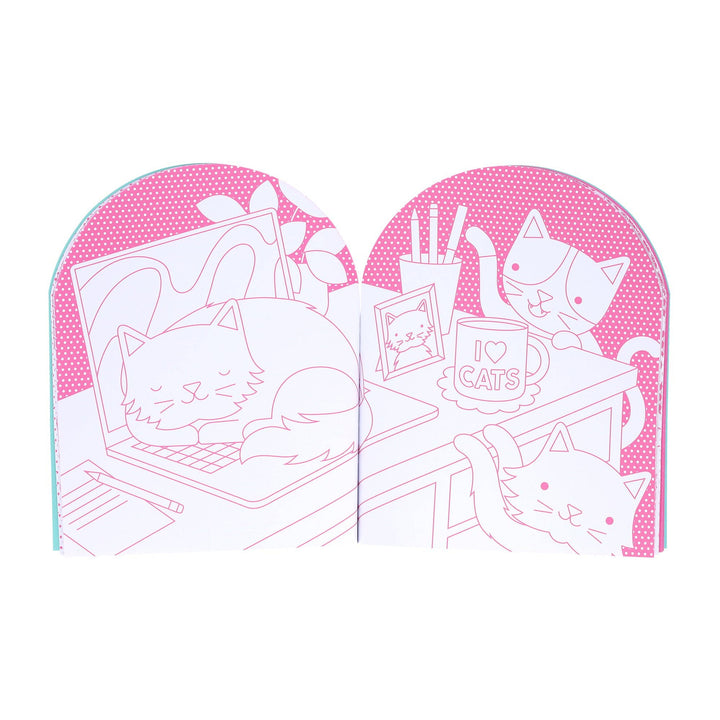 Coloring Book With Stickers: Cats