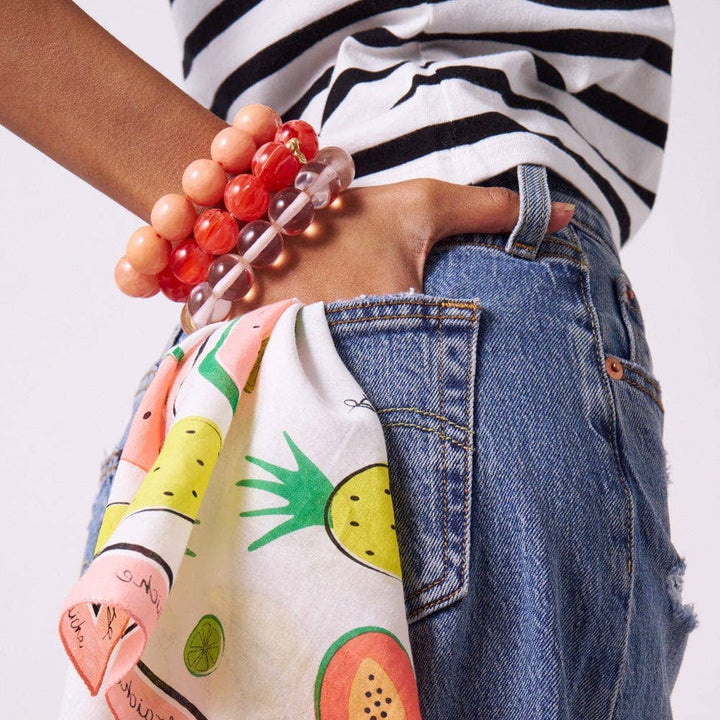 Cece Large Resin Bead Bracelet Coral Wholesale