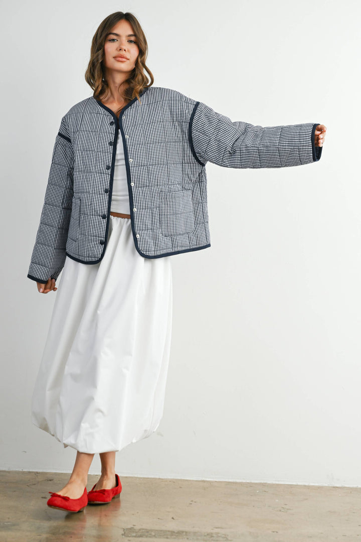 Buttoned Quilted Puffer Jacket - BMJ78