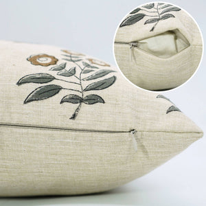 Stylish Block Print Linen Blend Cushion Cover - Neha FB06