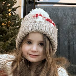 Mushroom Hand Knit Beanie Hat Baby &amp; Kids