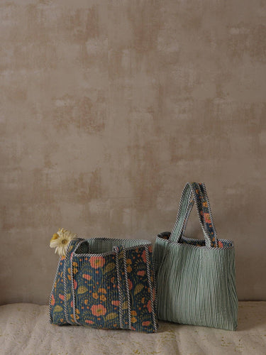 Amla Handblock Printed Reversible Cotton Quilted Tote Bag SK22