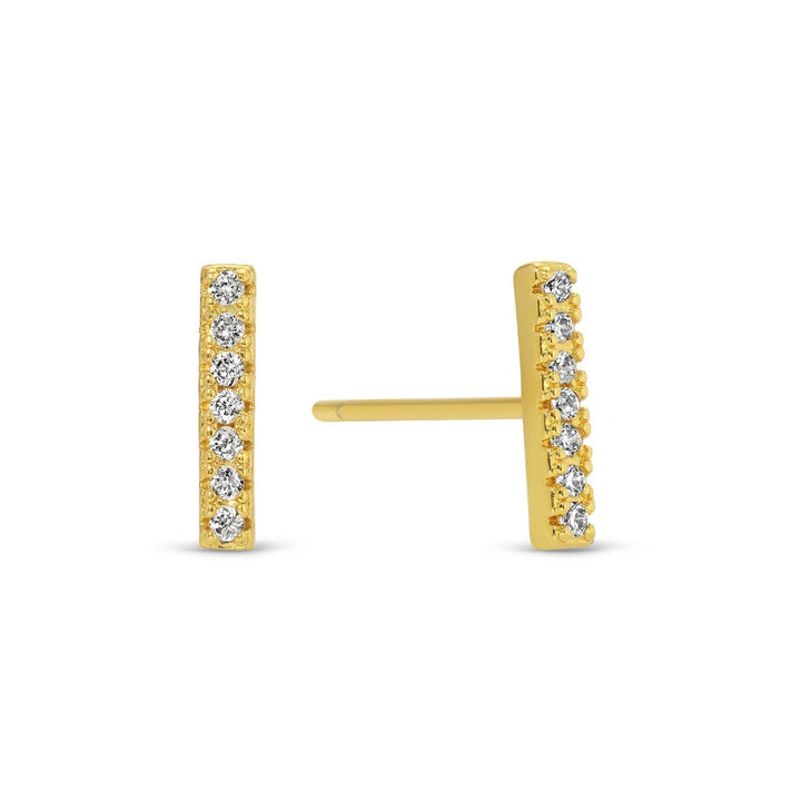Pave Bar Studs On Velvet Gift Tag SP983