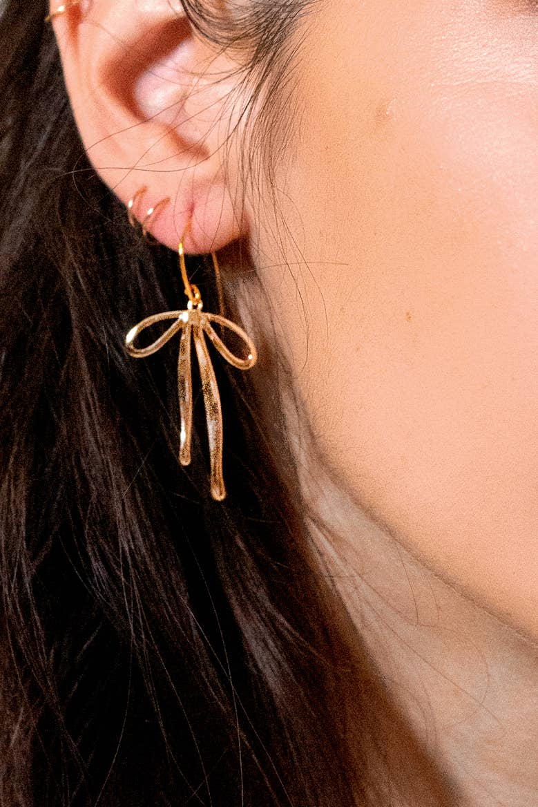 Bad to the Bow Earrings - 18K Gold Plated PJ779