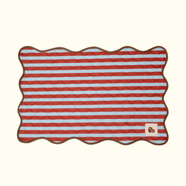 Reusable Washable Dog Pee Pad, Blue &amp; Red Stripe NOMO1