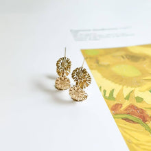 Load image into Gallery viewer, Van Gogh Sunflower Hoop Earrings NC03