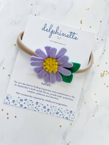Aster Baby Headband l September Birth Month Flower Gift