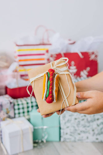 Handmade Hot Dog Felt Ornament NV25