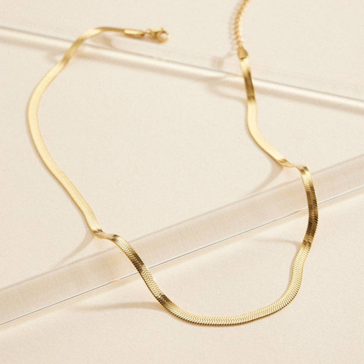 Gold-Dipped Snake Chain | Stainless Steel Necklace FM782