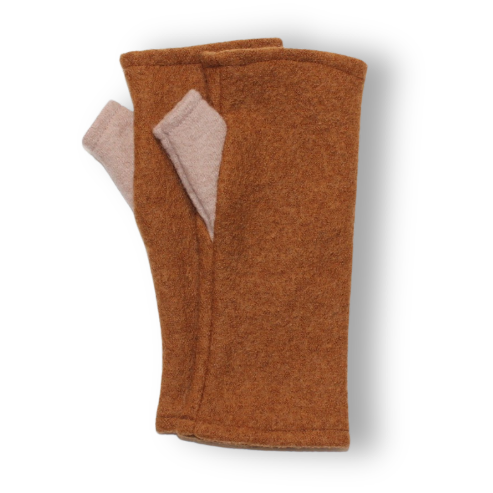 Merino Wool Fingerless Gloves | Two Tone DN22