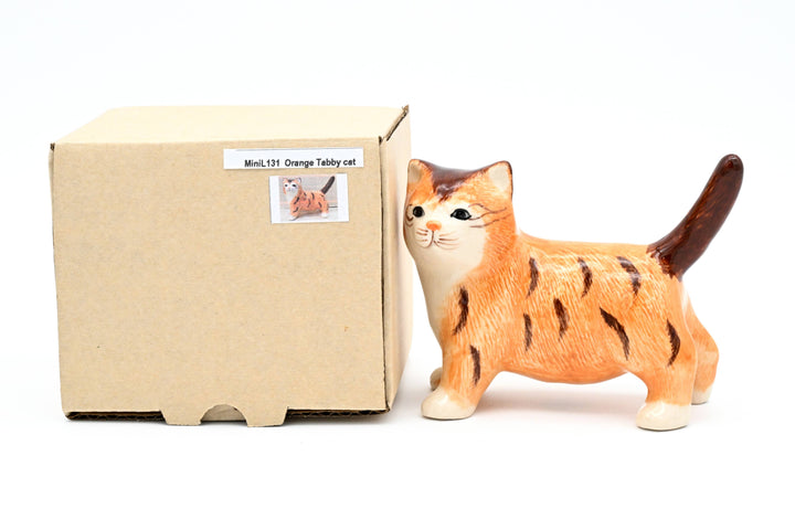MiniL131 Decorative Miniature Ceramic Tiny L Orange Tabby cat