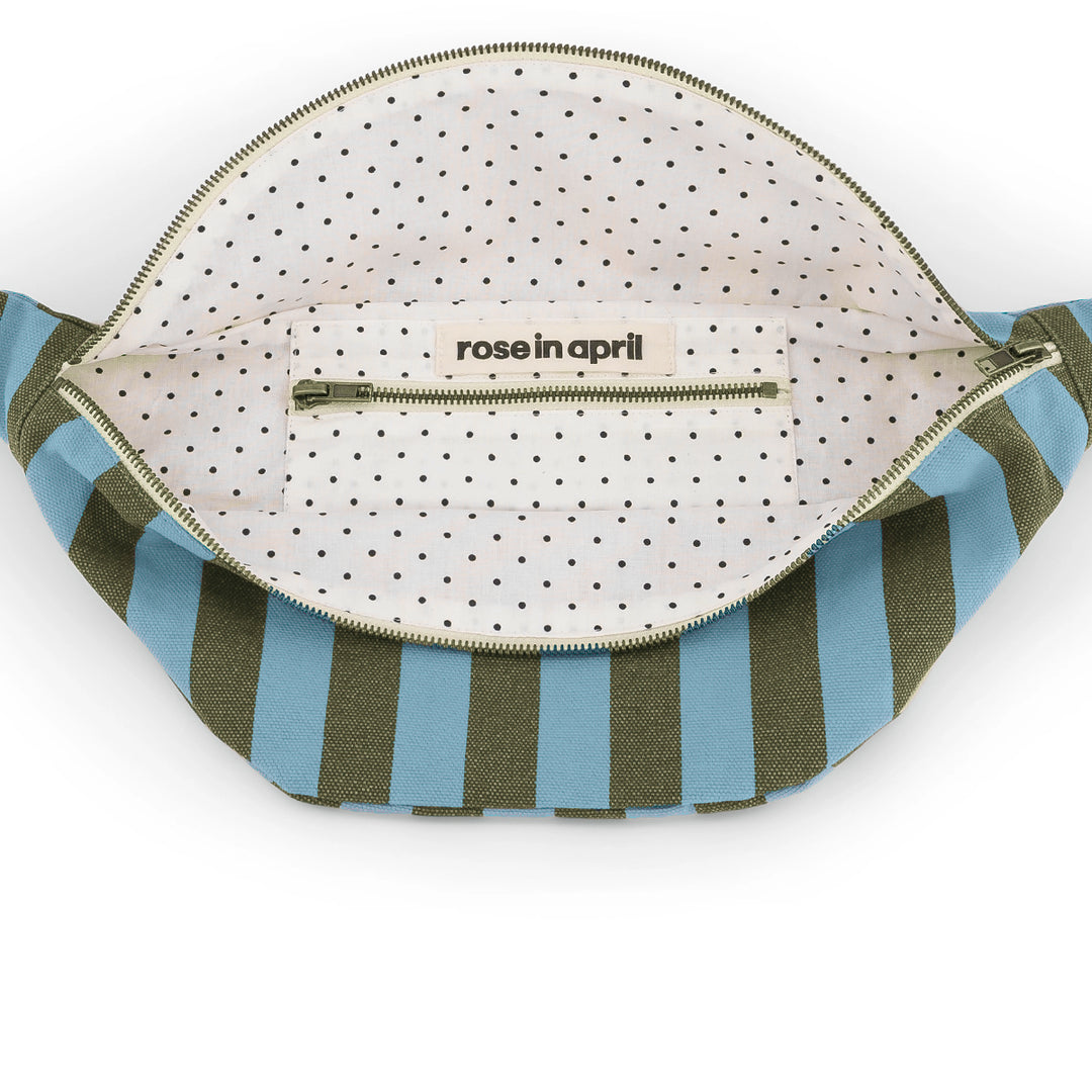 WOMEN BUM BAG STRIPES OLIVE / BLUE