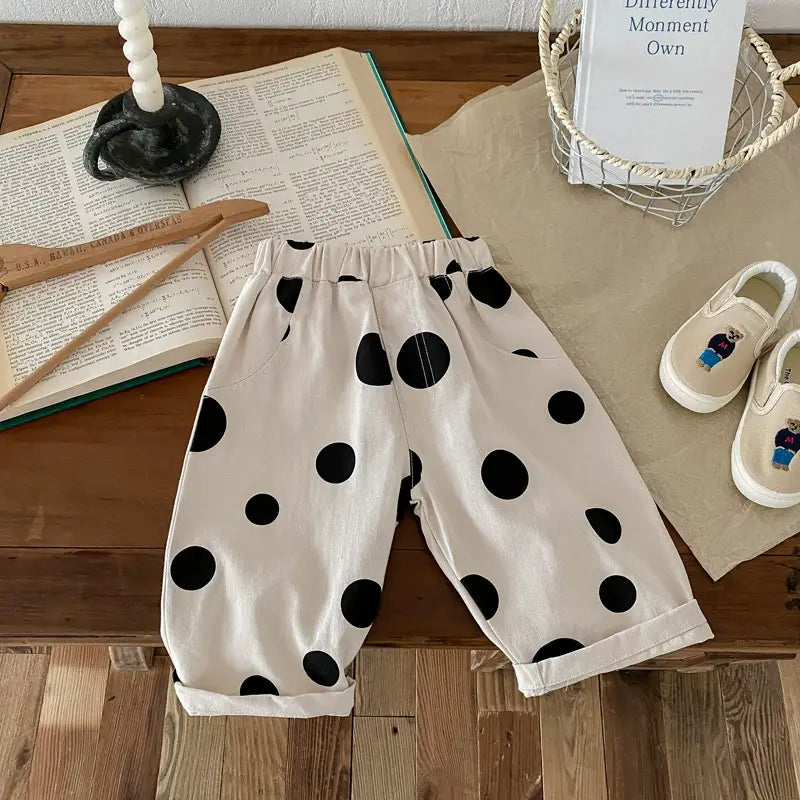 Black Polka Dot Printed Pants CE22